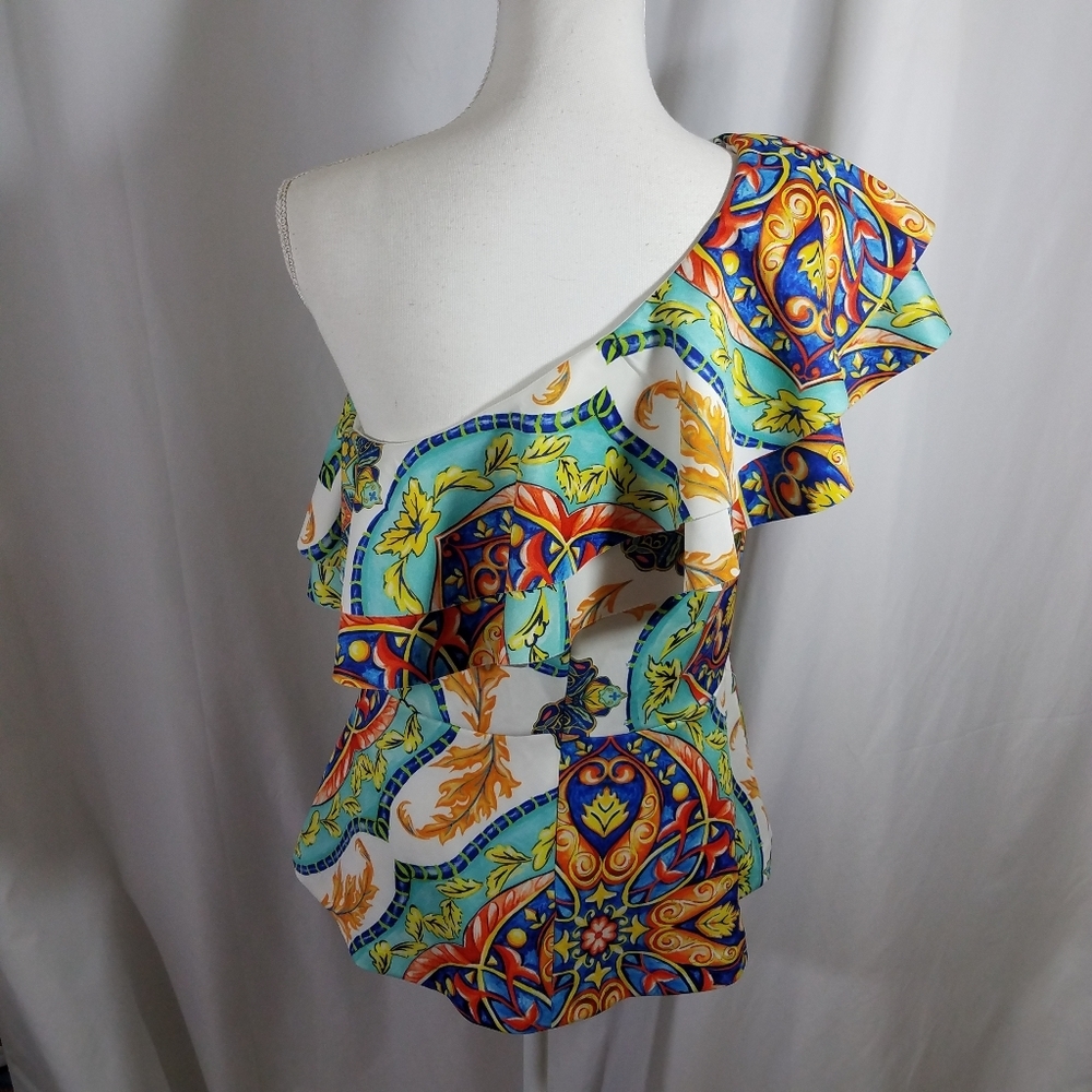 Alexia Admore Peplum One shoulder Top M NWOT - Picture 11 of 13